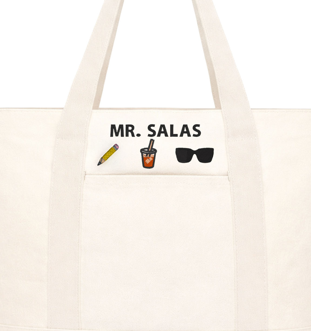 Teacher Appreciation Small Essentials Canvas Tote - Choose Your Icons