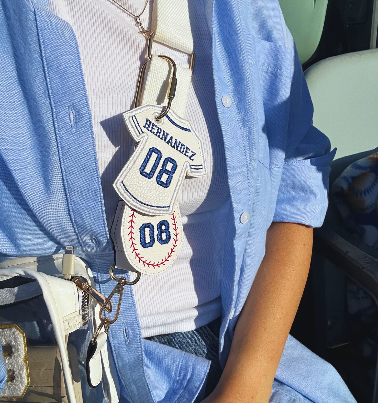 Custom Baseball Jersey Keychain