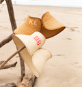 Custom Embroidered Packable Straw Sun Visor | Personalized Foldable Beach Visor with Shadow Monogram