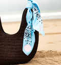 Personalized Embroidered Bandana Bag Charm | Custom Initials & Icon Scarf for Purses, Beach Bags & Totes