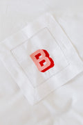 Colorblocked Initial Cocktail Napkins