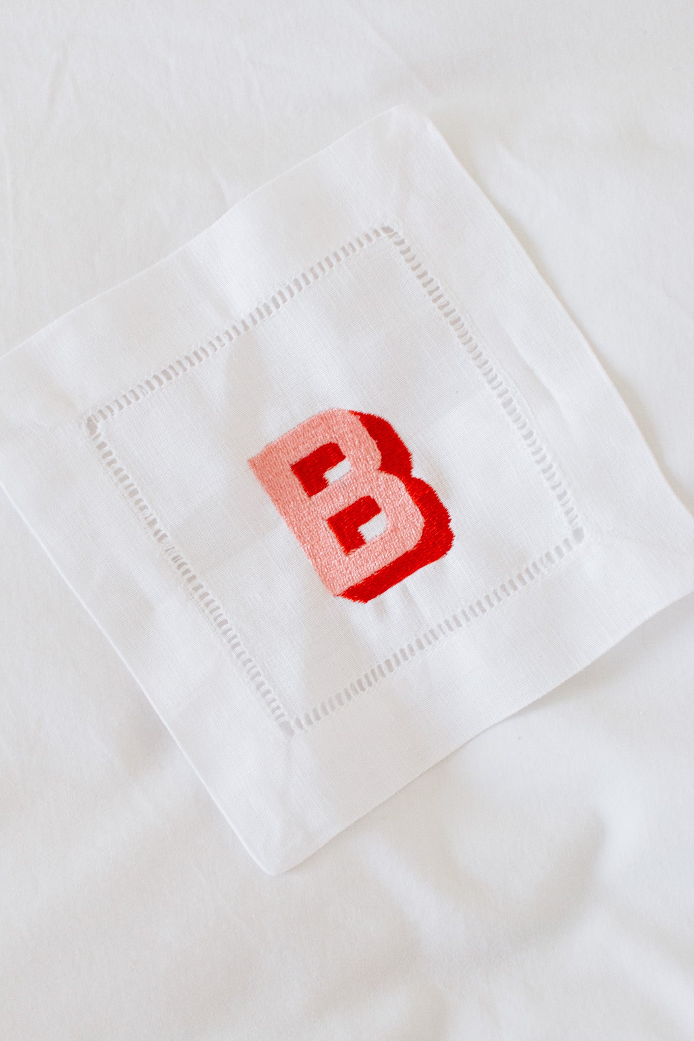 Colorblocked Initial Cocktail Napkins
