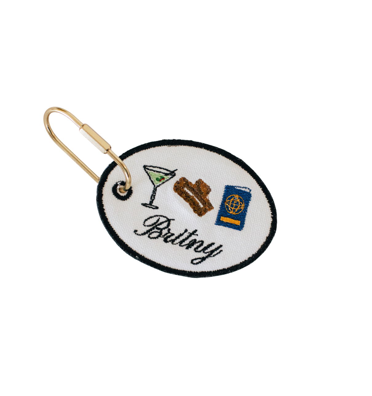 Signature Bag Tag – Personalized Luggage Tag with Gold Carabiner