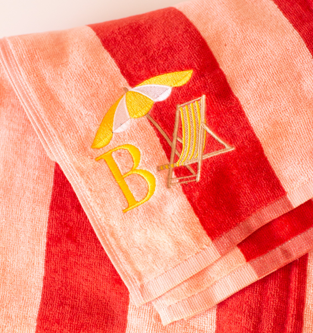 Custom Initial and Icon Cabana Beach Towel