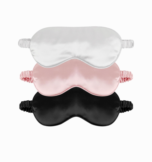 Personalized Initials Satin Eye Mask – Custom Embroidered Sleep Mask