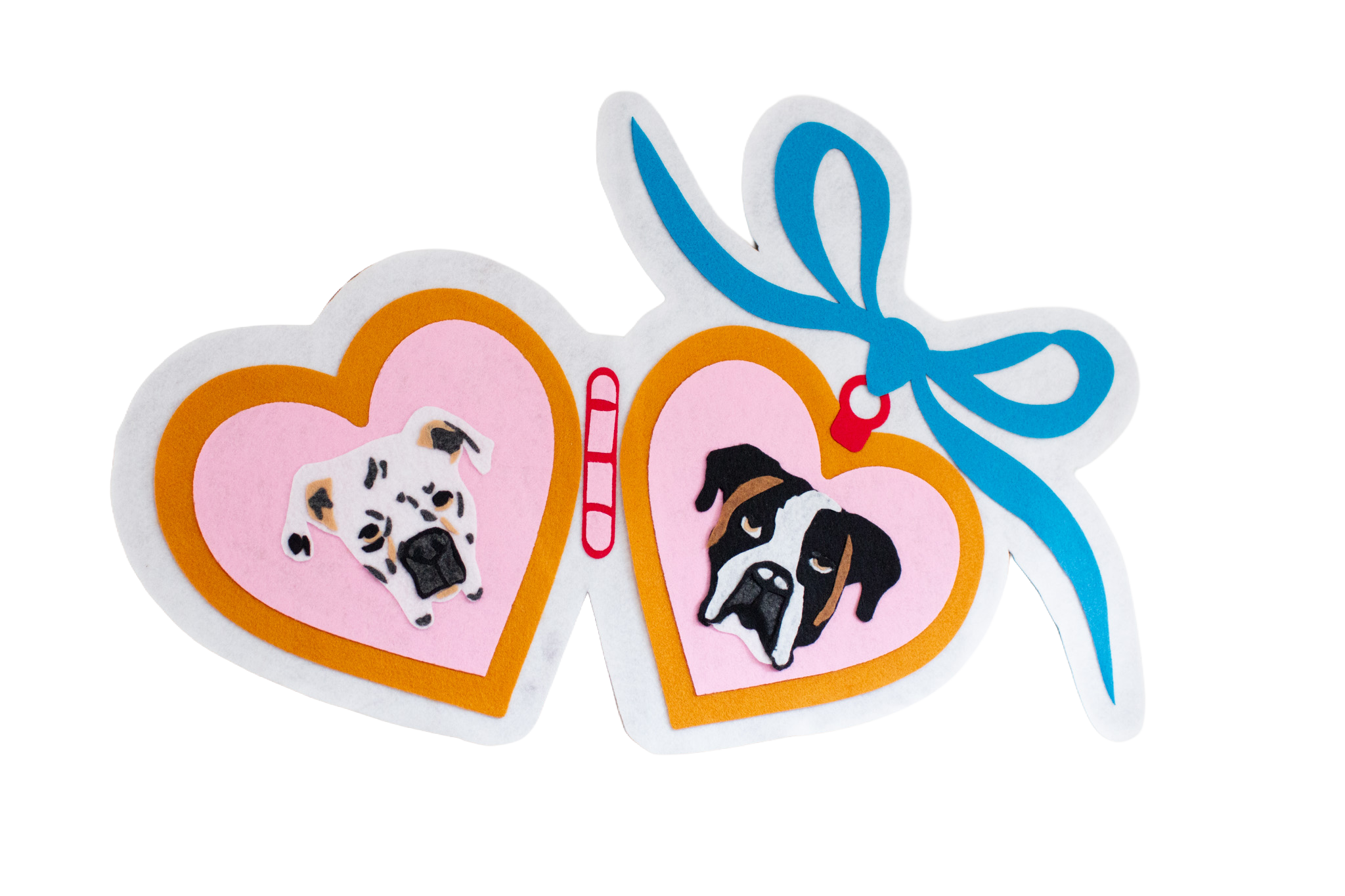 Pet Portrait Heart Locket Felt Banner